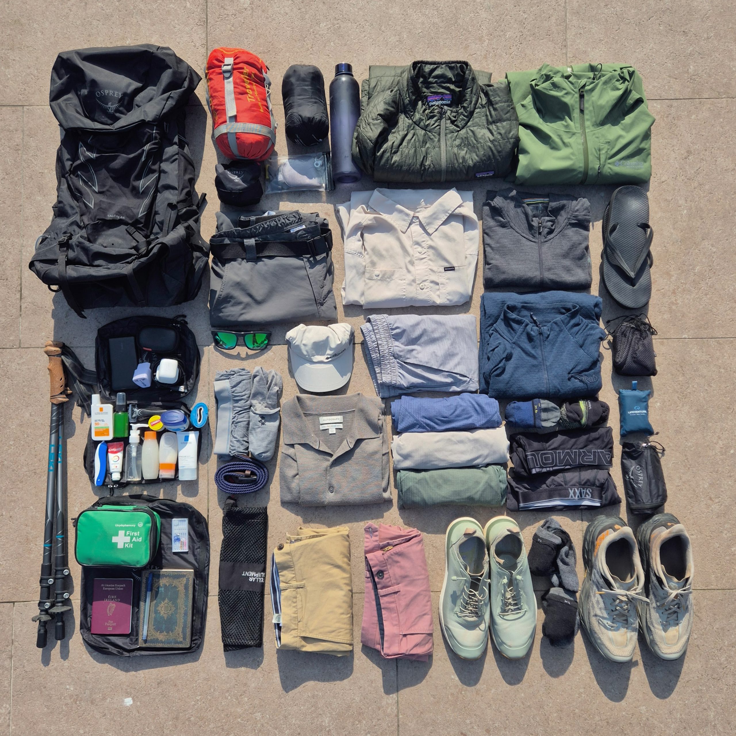 Full packing list layout
